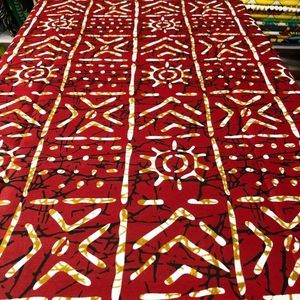 Red and white tribal African ankara fabric sold per yard or as you wan…